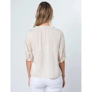 Alesha Top / Beige Ditsy-Stella + Gemma-Shop At The Hive Ashburton-Lifestyle Store & Online Gifts