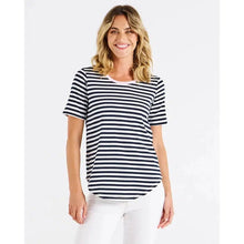 Ariana Tee / Navy Stripe+Pink-Betty Basics-Shop At The Hive Ashburton-Lifestyle Store & Online Gifts