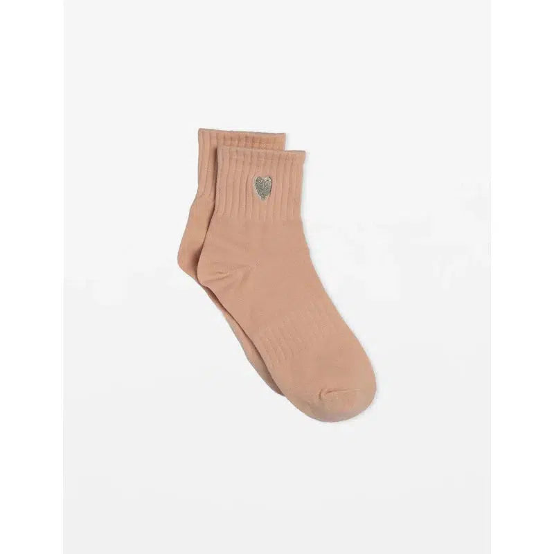 Blush Socks With Silver Heart-Stella + Gemma-Shop At The Hive Ashburton-Lifestyle Store & Online Gifts