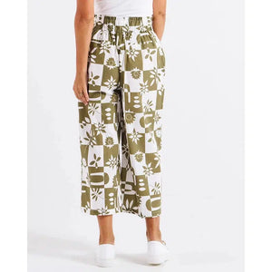 Cabo Crop Pant / Geo Floral-Betty Basics-Shop At The Hive Ashburton-Lifestyle Store & Online Gifts