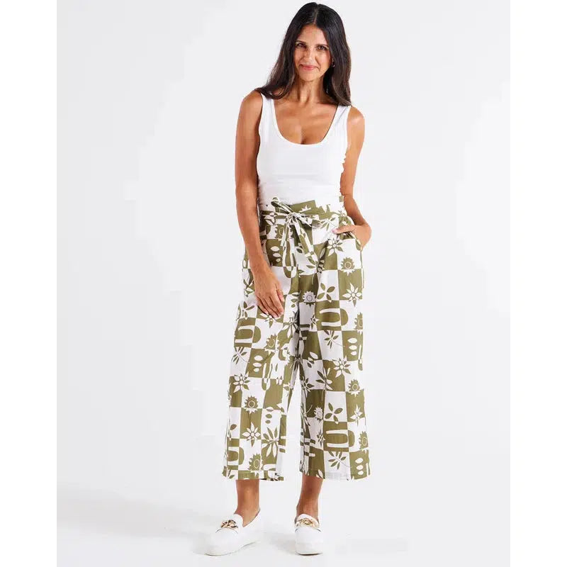 Cabo Crop Pant / Geo Floral-Betty Basics-Shop At The Hive Ashburton-Lifestyle Store & Online Gifts