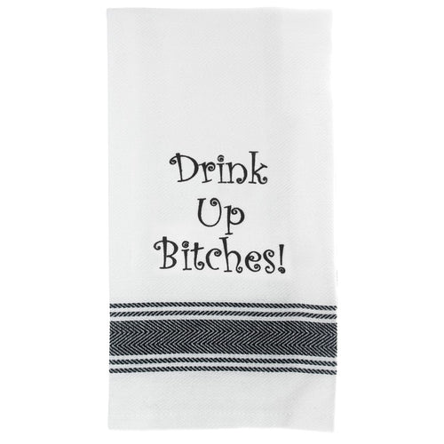 “Drink Up Bitches” Tea Towel-Tamboril-Shop At The Hive Ashburton-Lifestyle Store & Online Gifts