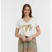 Foiled Heart Tee / Silver-Urban Luxury-Shop At The Hive Ashburton-Lifestyle Store & Online Gifts