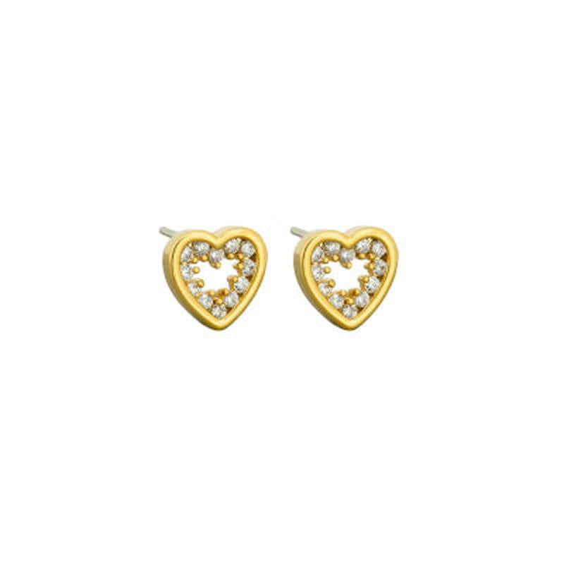 Gold Crystal Edged Heart Studs-Tiger Tree-Shop At The Hive Ashburton-Lifestyle Store & Online Gifts