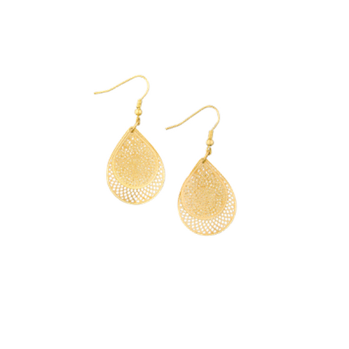 Gold Tear Drop Web Earring-Tiger Tree-Shop At The Hive Ashburton-Lifestyle Store & Online Gifts