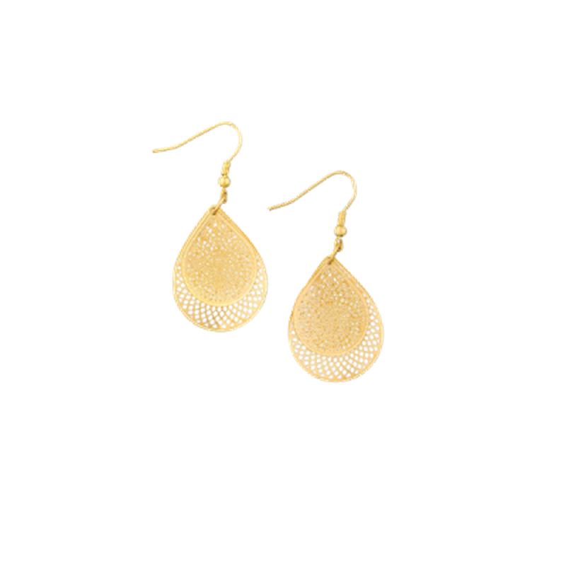 Gold Tear Drop Web Earring-Tiger Tree-Shop At The Hive Ashburton-Lifestyle Store & Online Gifts