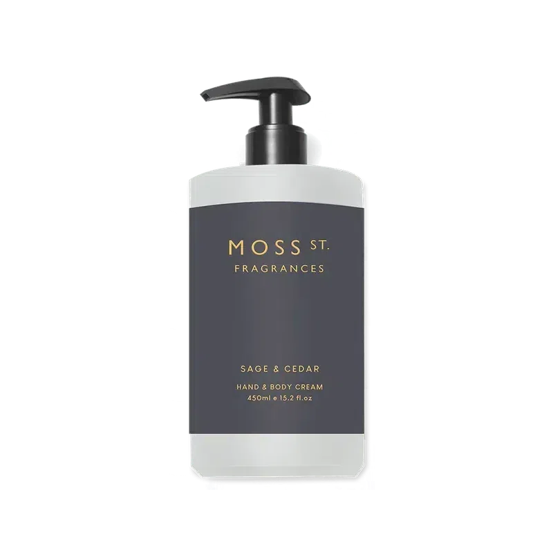 Hand & Body Cream / Sage & Cedar 450ml-Moss St. Fragrances-Shop At The Hive Ashburton-Lifestyle Store & Online Gifts