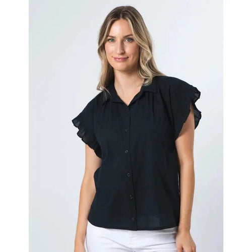 Heather Blouse / Black-Stella + Gemma-Shop At The Hive Ashburton-Lifestyle Store & Online Gifts