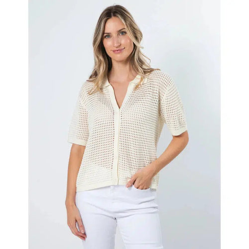 Holly Knit Top / Bone-Stella + Gemma-Shop At The Hive Ashburton-Lifestyle Store & Online Gifts