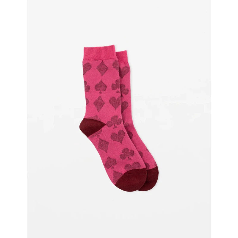 Hot Pink Deck of Cards Socks-Stella + Gemma-Shop At The Hive Ashburton-Lifestyle Store & Online Gifts