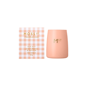Juicy Peach & Vetiver Soy Candle 80g-Moss St. Fragrances-Shop At The Hive Ashburton-Lifestyle Store & Online Gifts