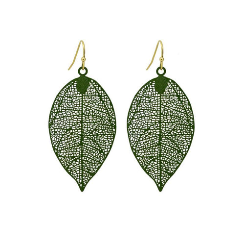 Moss Green Leaf Earring-Tiger Tree-Shop At The Hive Ashburton-Lifestyle Store & Online Gifts