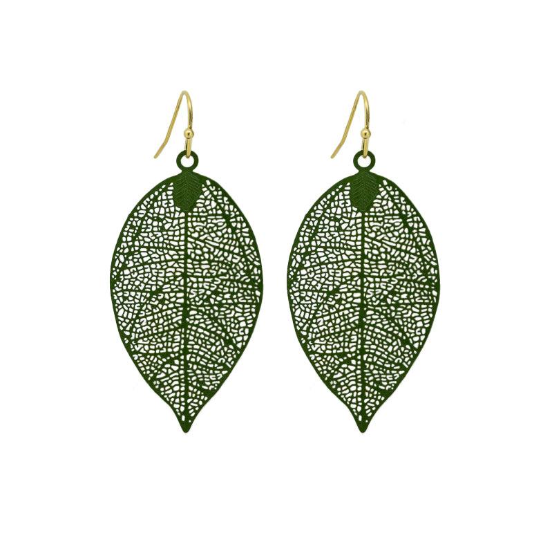 Moss Green Leaf Earring-Tiger Tree-Shop At The Hive Ashburton-Lifestyle Store & Online Gifts