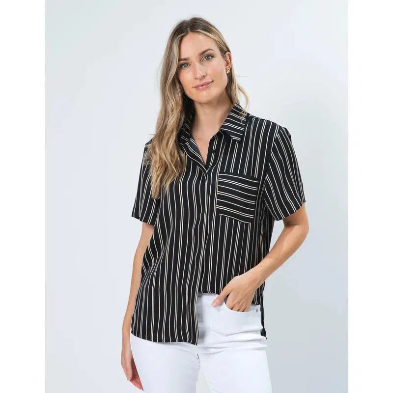 Penn Shirt / Milk Stripe-Stella + Gemma-Shop At The Hive Ashburton-Lifestyle Store & Online Gifts