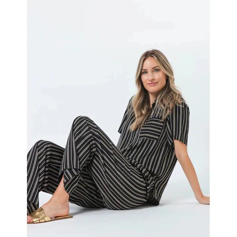 Ruth Pants / Milk Stripe-Stella + Gemma-Shop At The Hive Ashburton-Lifestyle Store & Online Gifts