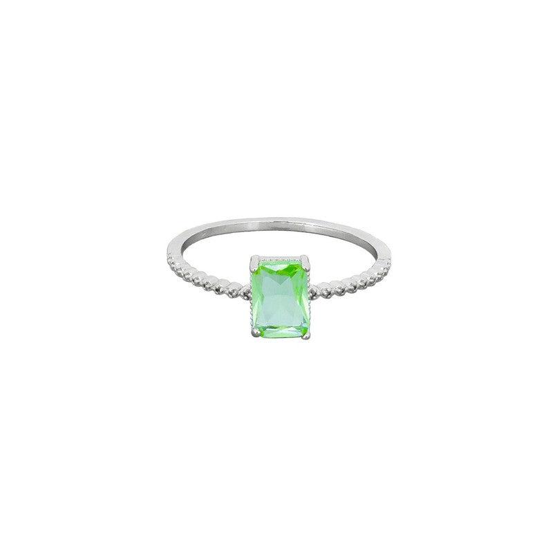 Silver Green Crystal Ring-Tiger Tree-Shop At The Hive Ashburton-Lifestyle Store & Online Gifts