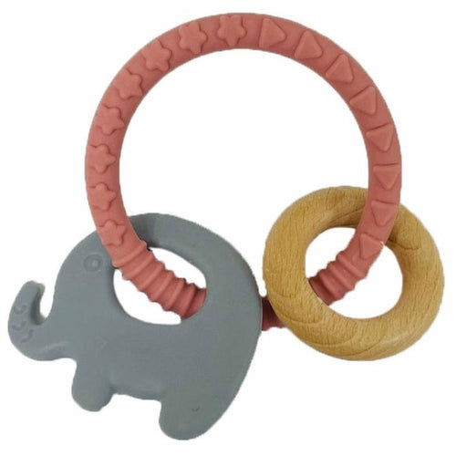 Teether Silicone Ring Elephant/ Pink-ES Kids-Shop At The Hive Ashburton-Lifestyle Store & Online Gifts