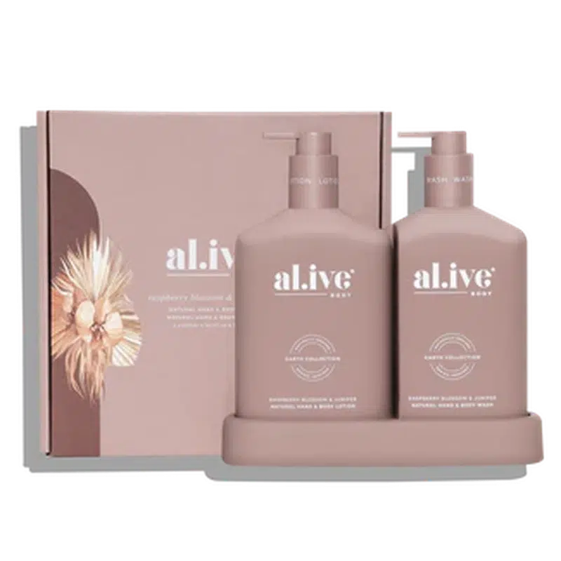 Wash & Lotion Duo Tray / Raspberry Blossom & Juniper-Alive Body-Shop At The Hive Ashburton-Lifestyle Store & Online Gifts