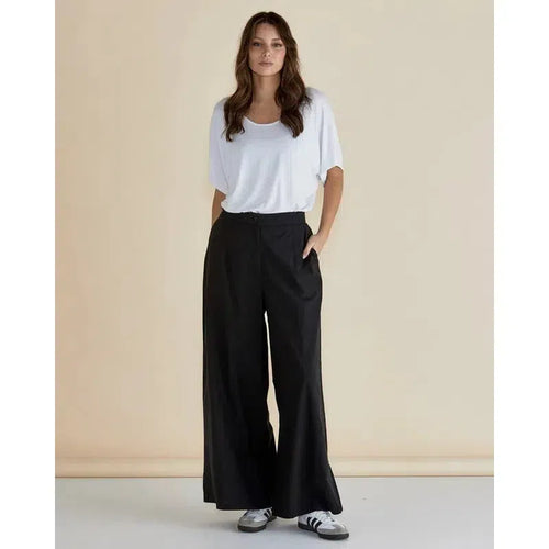 Wendy Wide Leg Pant / Black-Betty Basics-Shop At The Hive Ashburton-Lifestyle Store & Online Gifts