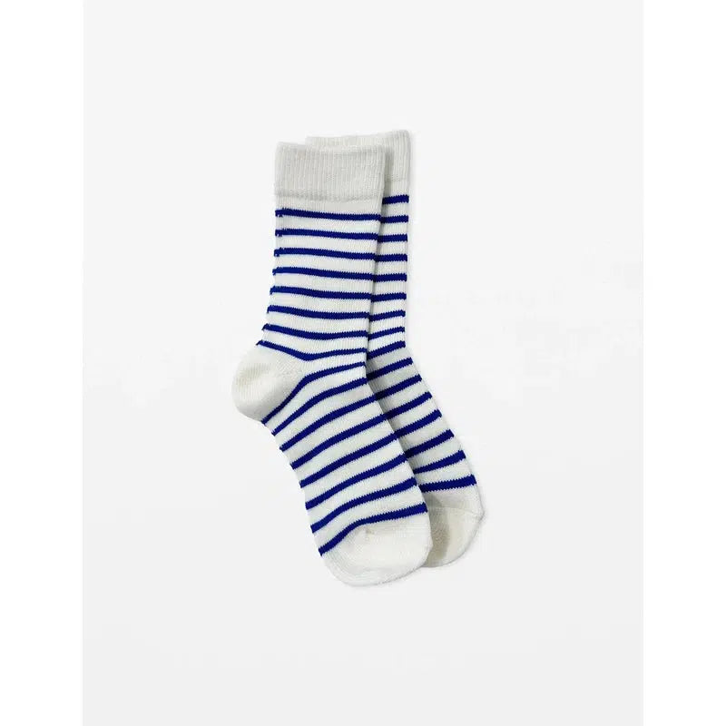 White Socks With Cobalt Stripes-Stella + Gemma-Shop At The Hive Ashburton-Lifestyle Store & Online Gifts