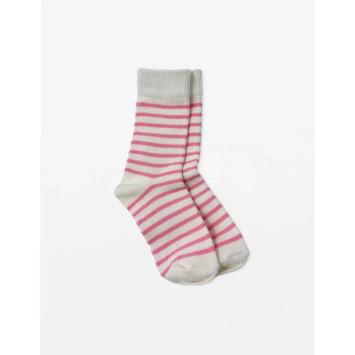 White Socks With Pink Stripes-Stella + Gemma-Shop At The Hive Ashburton-Lifestyle Store & Online Gifts